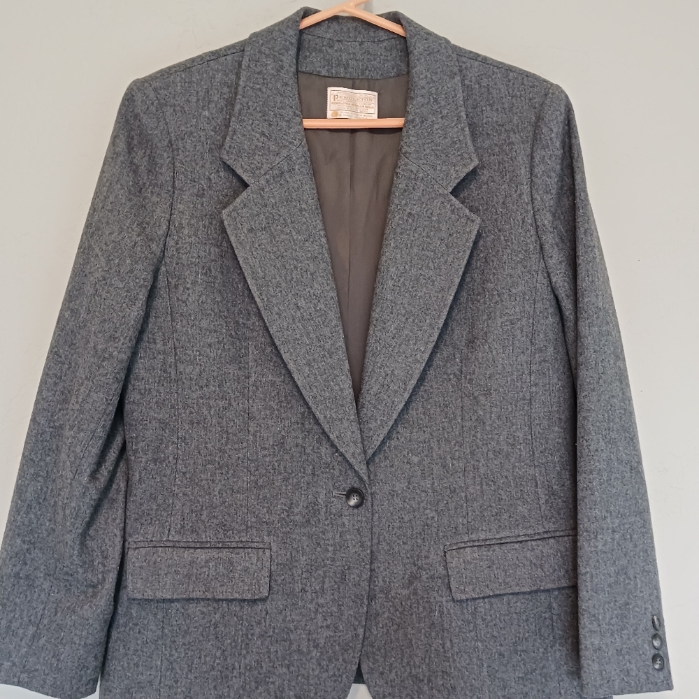 PENDLETON Pure Virgen Wool Jacket.       Women,Sz16 Dark Gray